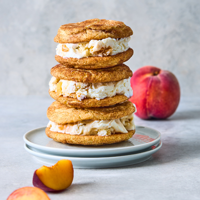 Snickerdoodle and Peach Ice Cream Sandwiches