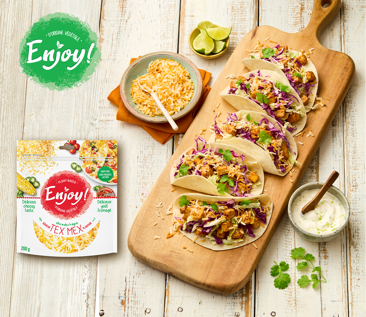 Roasted Chipotle Tofu Tacos with plant-based TEX MEX shredded cheese enjoy!